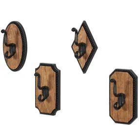 4pc Wall Hook Set with Beaded Frame