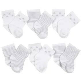 6-Pack Baby Neutral Lamb Wiggle Proof Socks