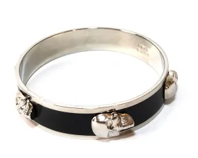 Alexander McQueen Black 3D Enamel Skull Bangle | Brand New |