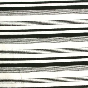 Black/White Thick and Thin Stripe Knit Fabric