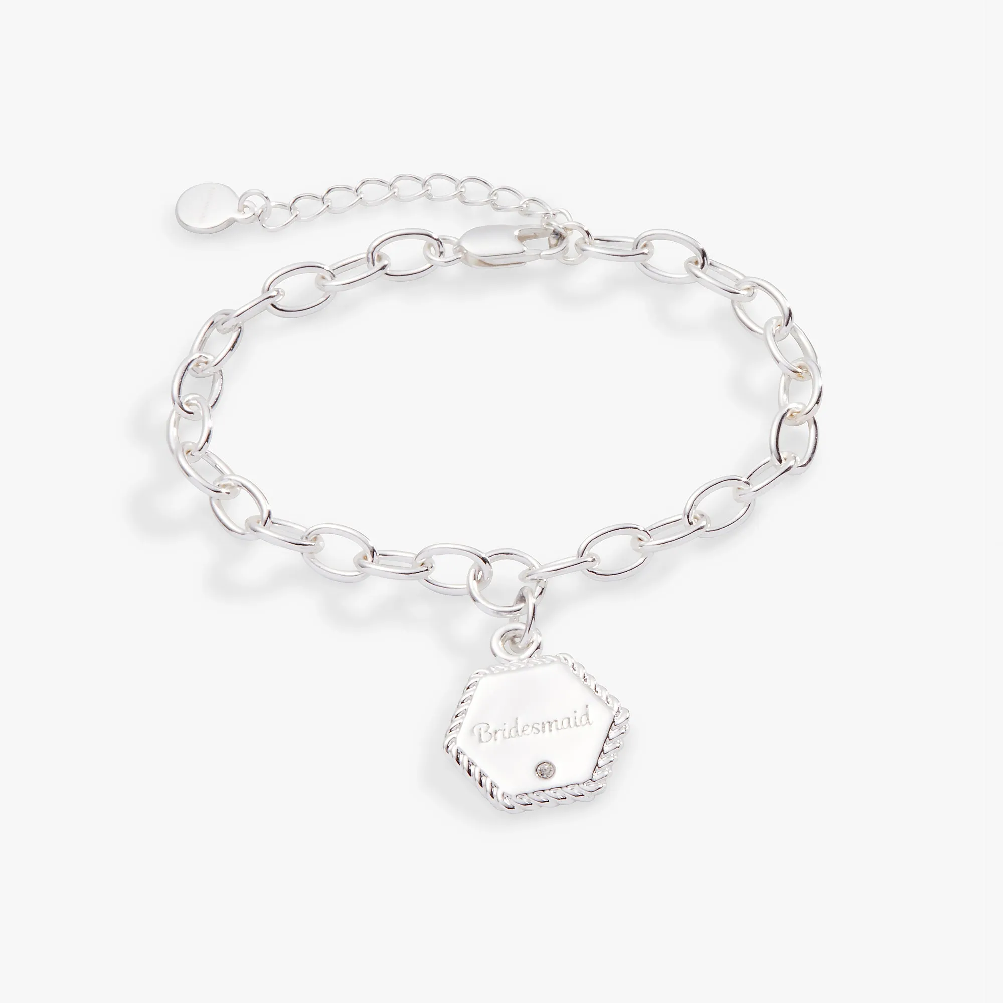 'Bridesmaid' Charm Bracelet, Adjustable