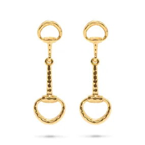 Equestrian Snaffle Bit Earrings - Gold