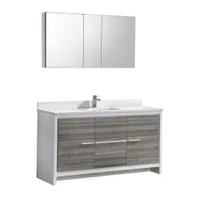 Fresca Allier Rio 60 Ash Gray Single Sink Vanity