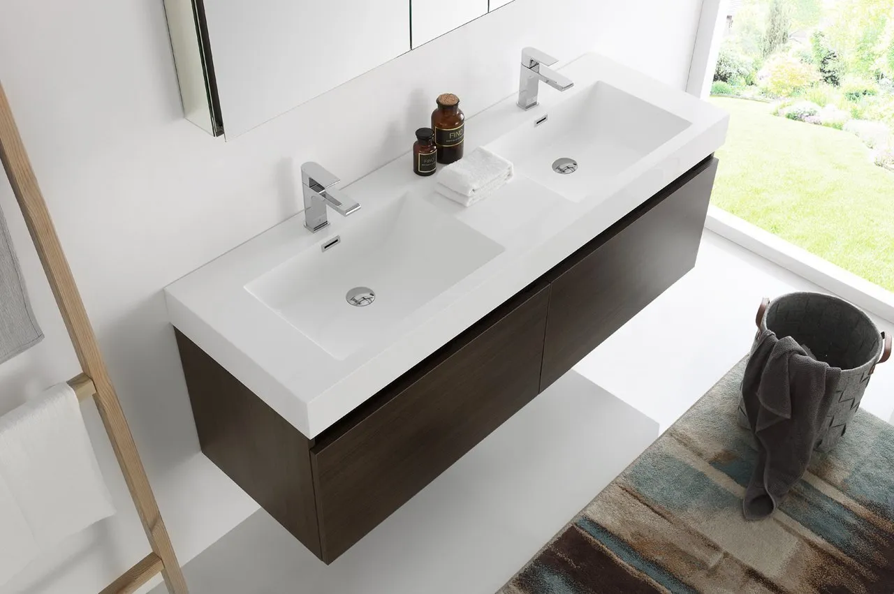 Fresca Mezzo 60 Wall Hung Double Sink Vanity