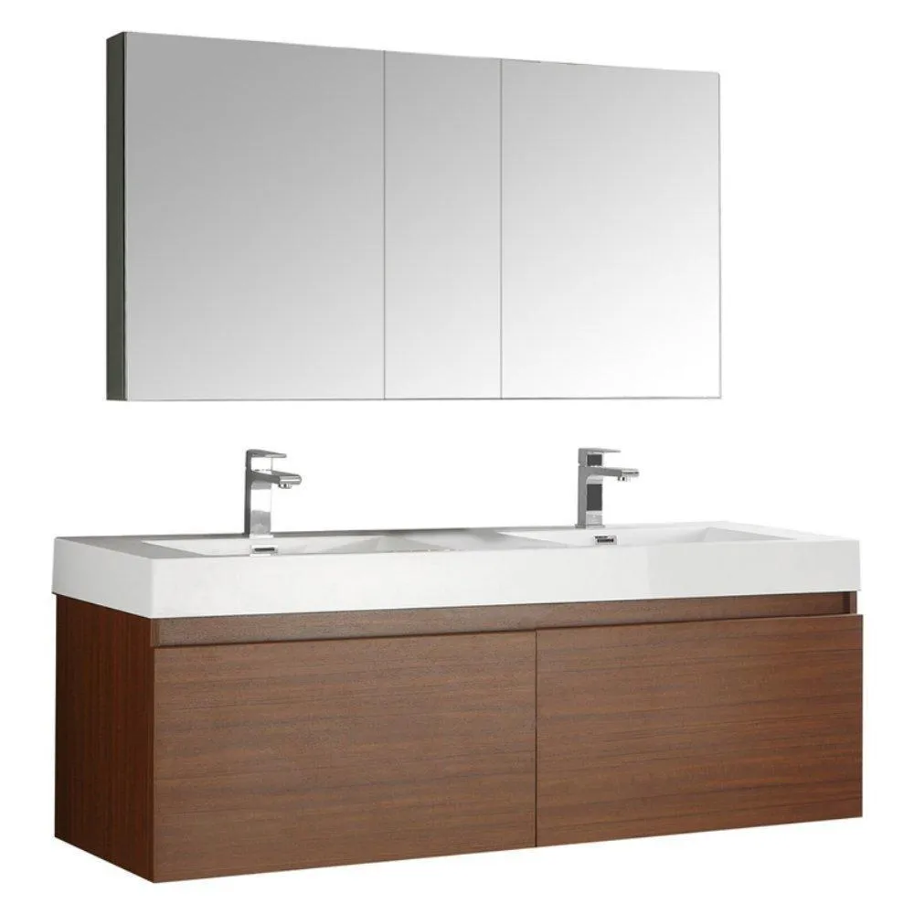 Fresca Mezzo 60 Wall Hung Double Sink Vanity