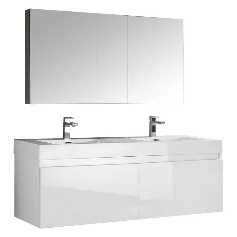 Fresca Mezzo 60 Wall Hung Double Sink Vanity