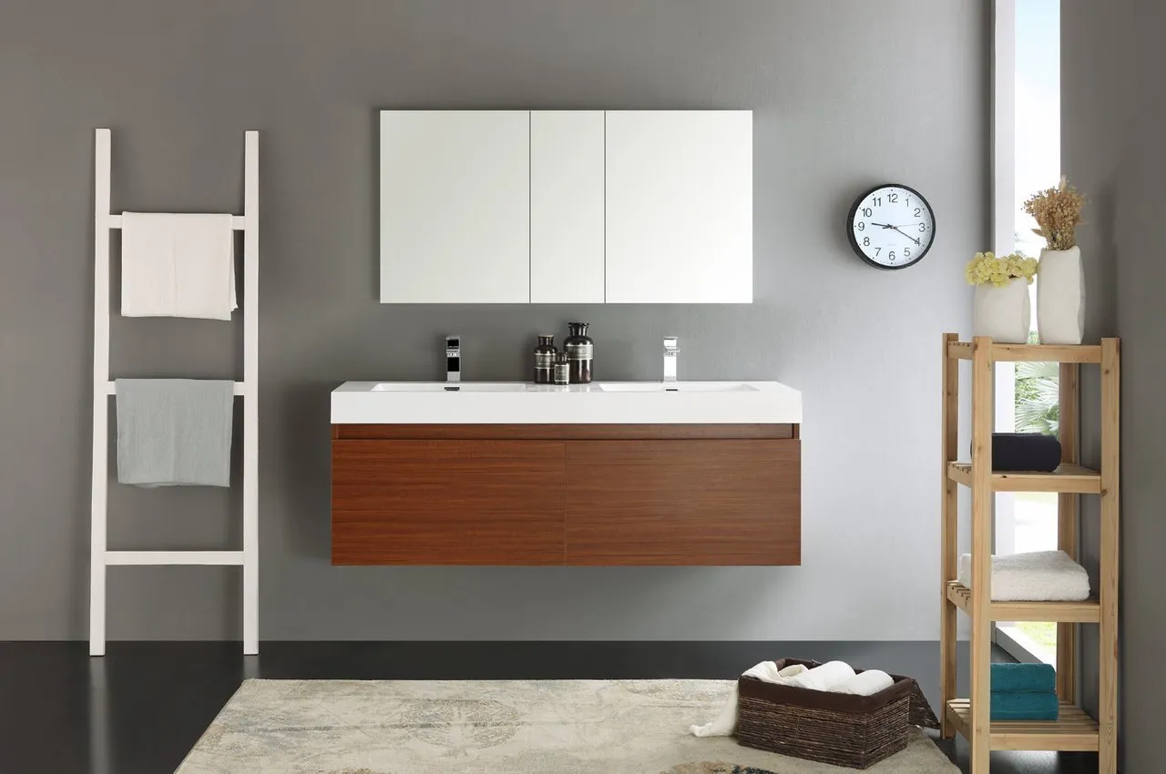 Fresca Mezzo 60 Wall Hung Double Sink Vanity