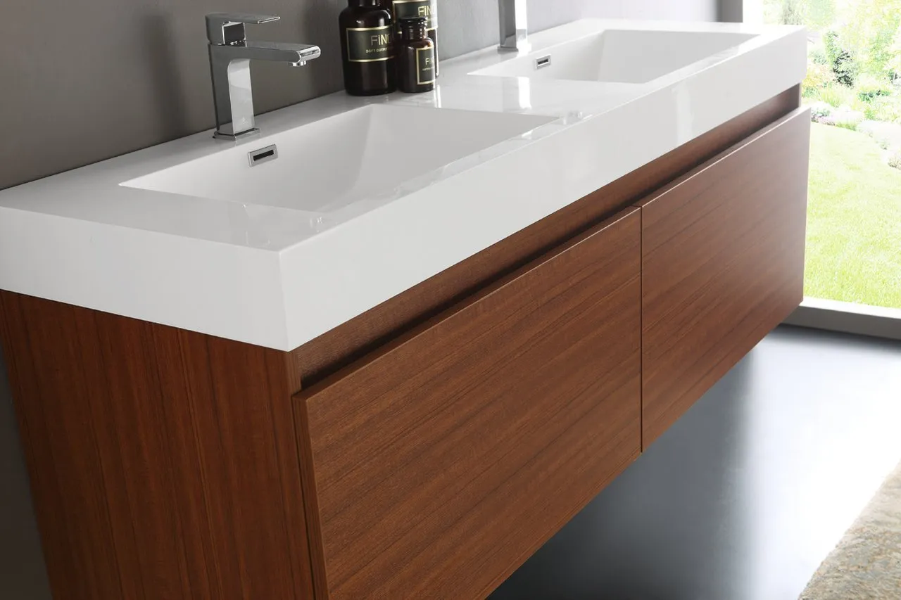 Fresca Mezzo 60 Wall Hung Double Sink Vanity