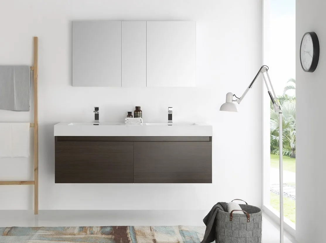 Fresca Mezzo 60 Wall Hung Double Sink Vanity