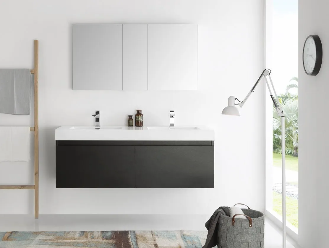 Fresca Mezzo 60 Wall Hung Double Sink Vanity