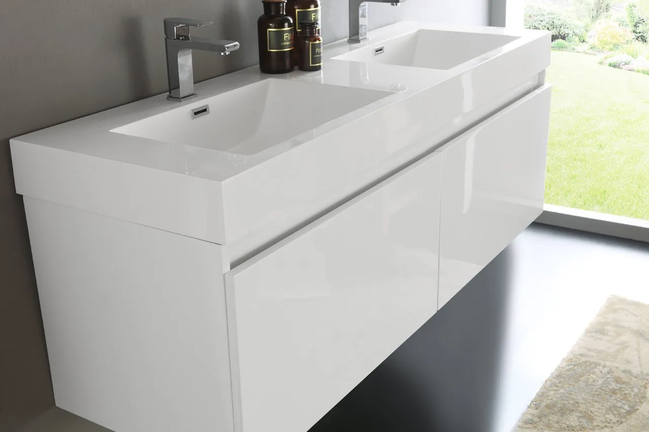 Fresca Mezzo 60 Wall Hung Double Sink Vanity