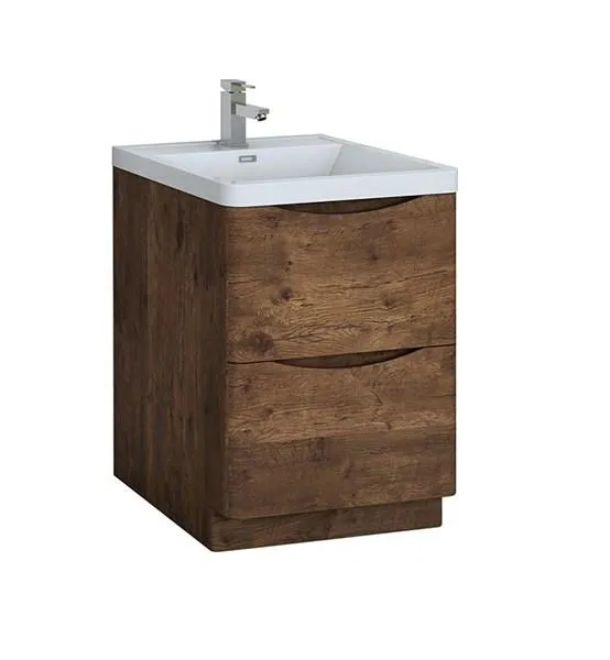 Fresca Tuscany 24 Rosewood Free Standing Modern Bathroom Cabinet w/ Integrated Sink | FCB9124RW-I