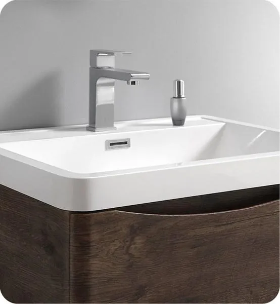 Fresca Tuscany 24 Rosewood Free Standing Modern Bathroom Cabinet w/ Integrated Sink | FCB9124RW-I