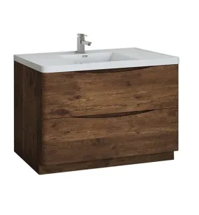 Fresca Tuscany 48 Rosewood Free Standing Modern Bathroom Cabinet w/ Integrated Sink | FCB9148RW-I