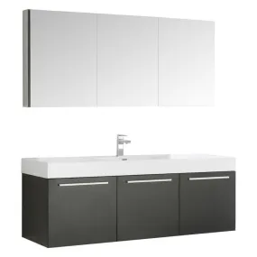 Fresca Vista 60 Wall Hung Bathroom Vanity