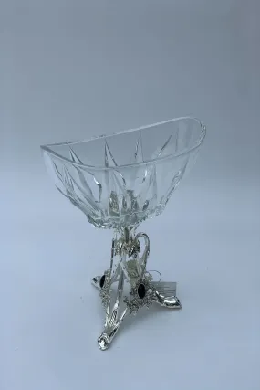 Glass Bowl with Silver Effect Stand