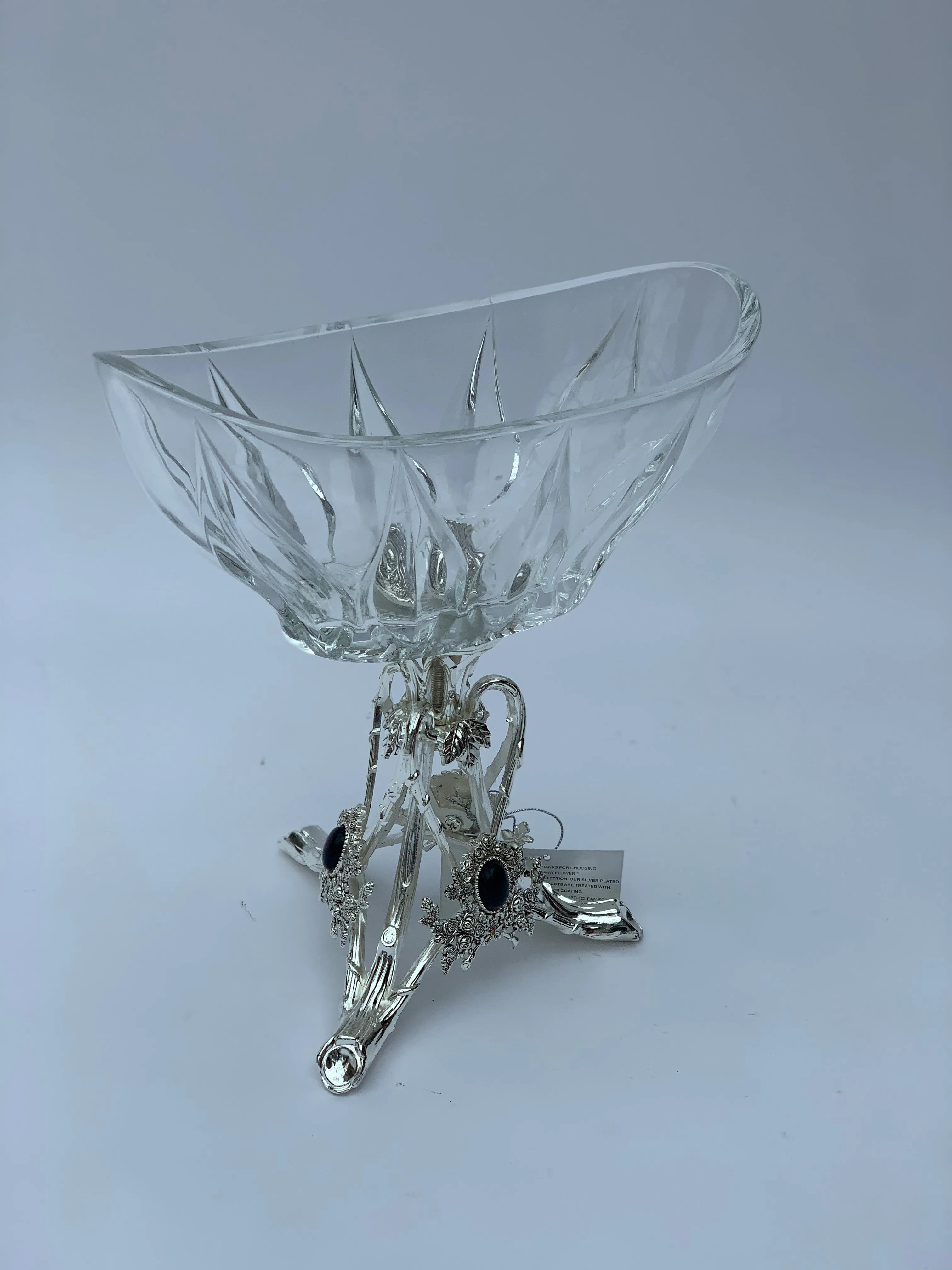 Glass Bowl with Silver Effect Stand