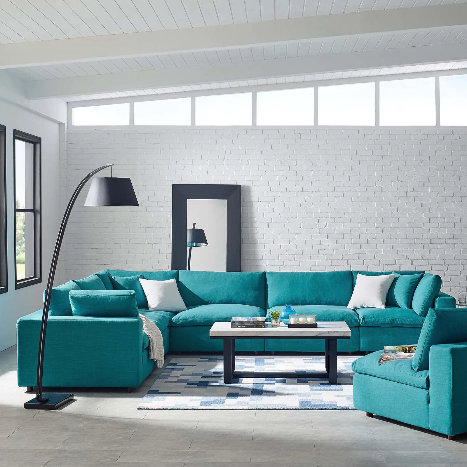 Haven Deep Seat Sectional Sofa, 6 Seater