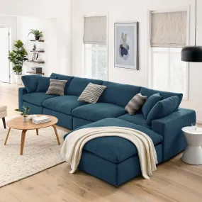 Haven Deep Seat Sectional Sofa With Ottoman, 4 Seater