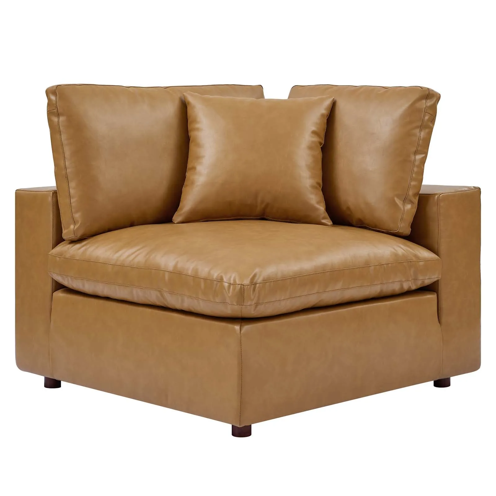 Haven Vegan Leather Deep Seat Sectional Sofa, 2 Seater