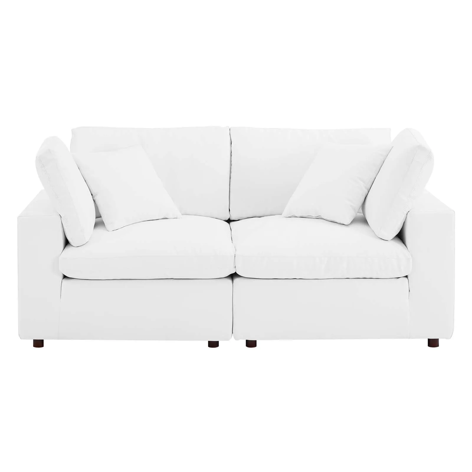 Haven Vegan Leather Deep Seat Sectional Sofa, 2 Seater