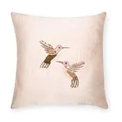 Hummingbird Embellished Blush Cushion