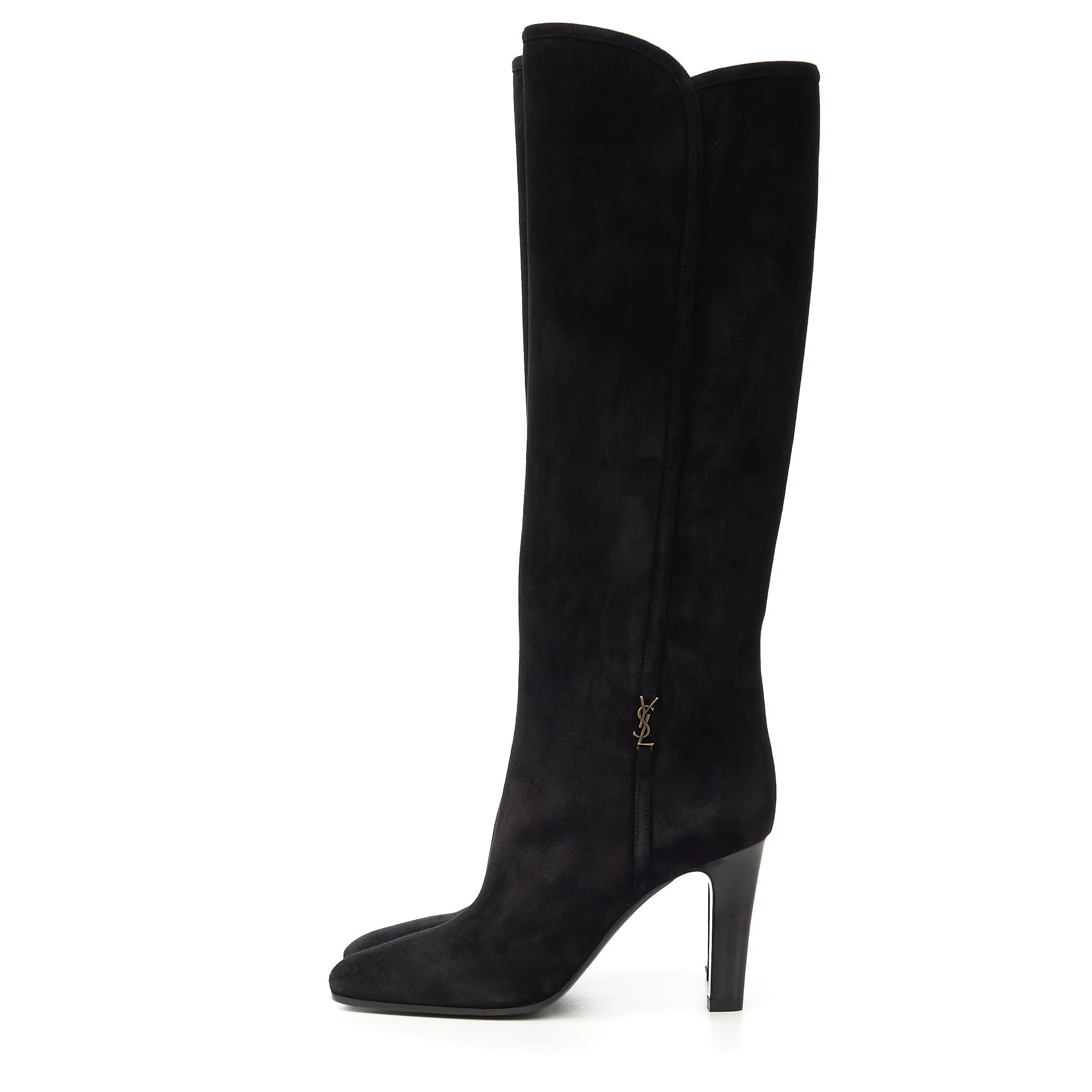 Jane Monogram Boots In Black Suede