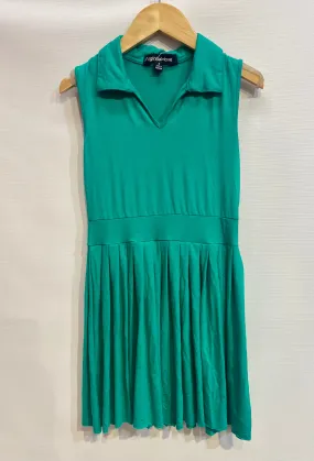 Kelly Green Pleated Skirt Dress