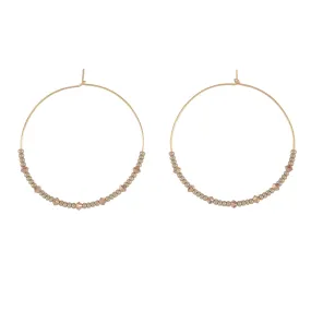 Large Crystal Hoops - TAUPE