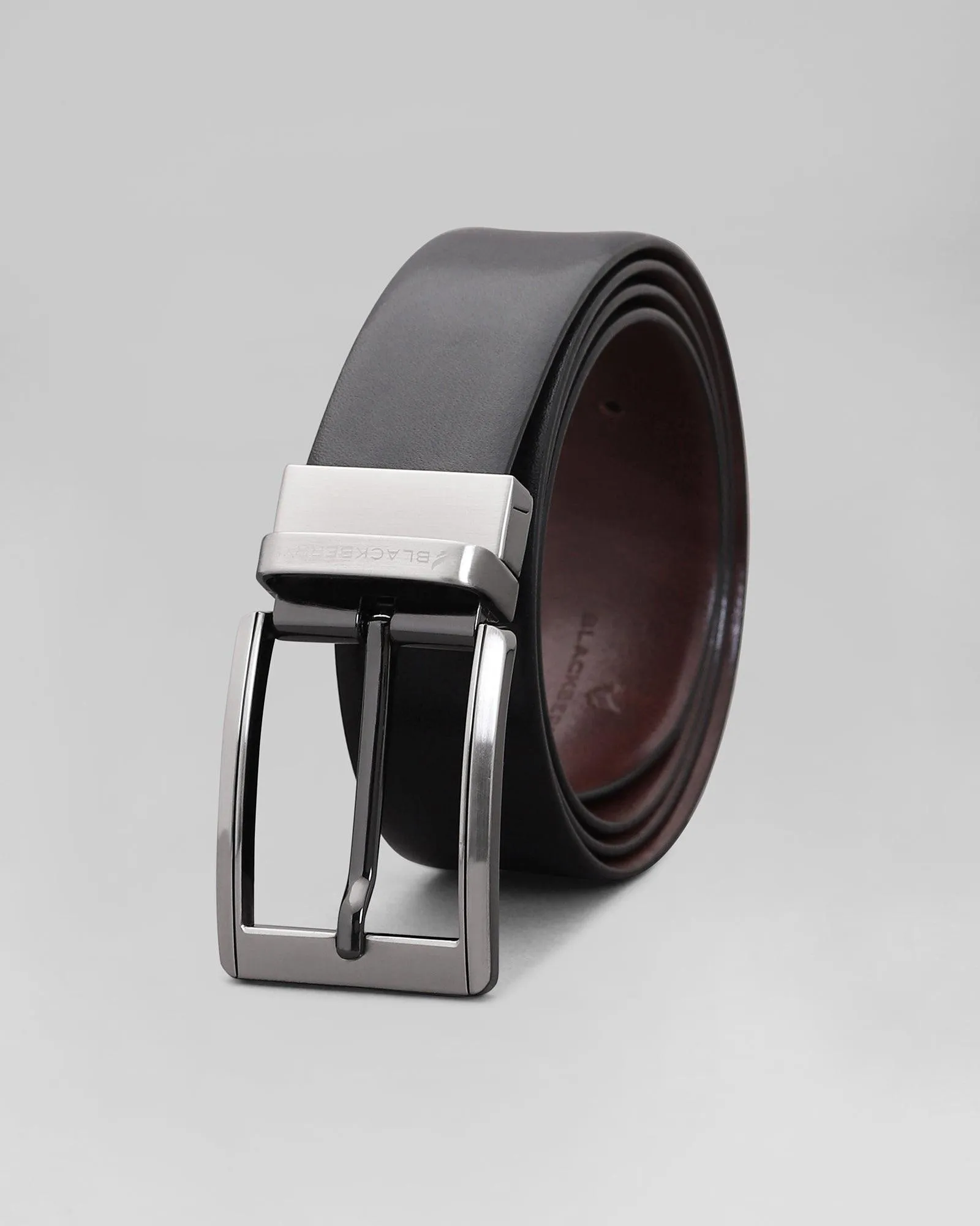 Leather Reversible Black & Brown Textured Belt - Puff