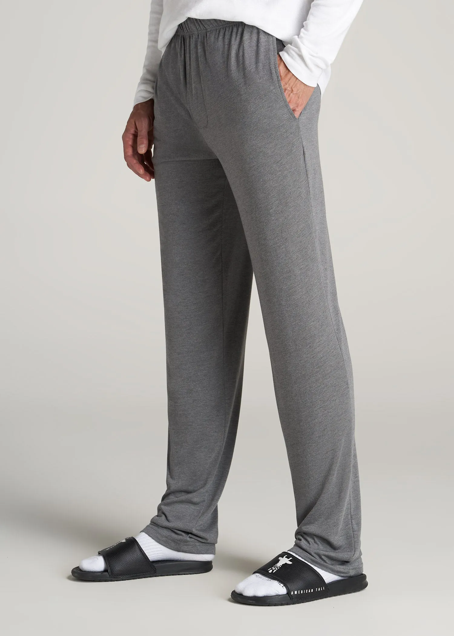 Lounge Pajama Pants for Tall Men in Charcoal Mix