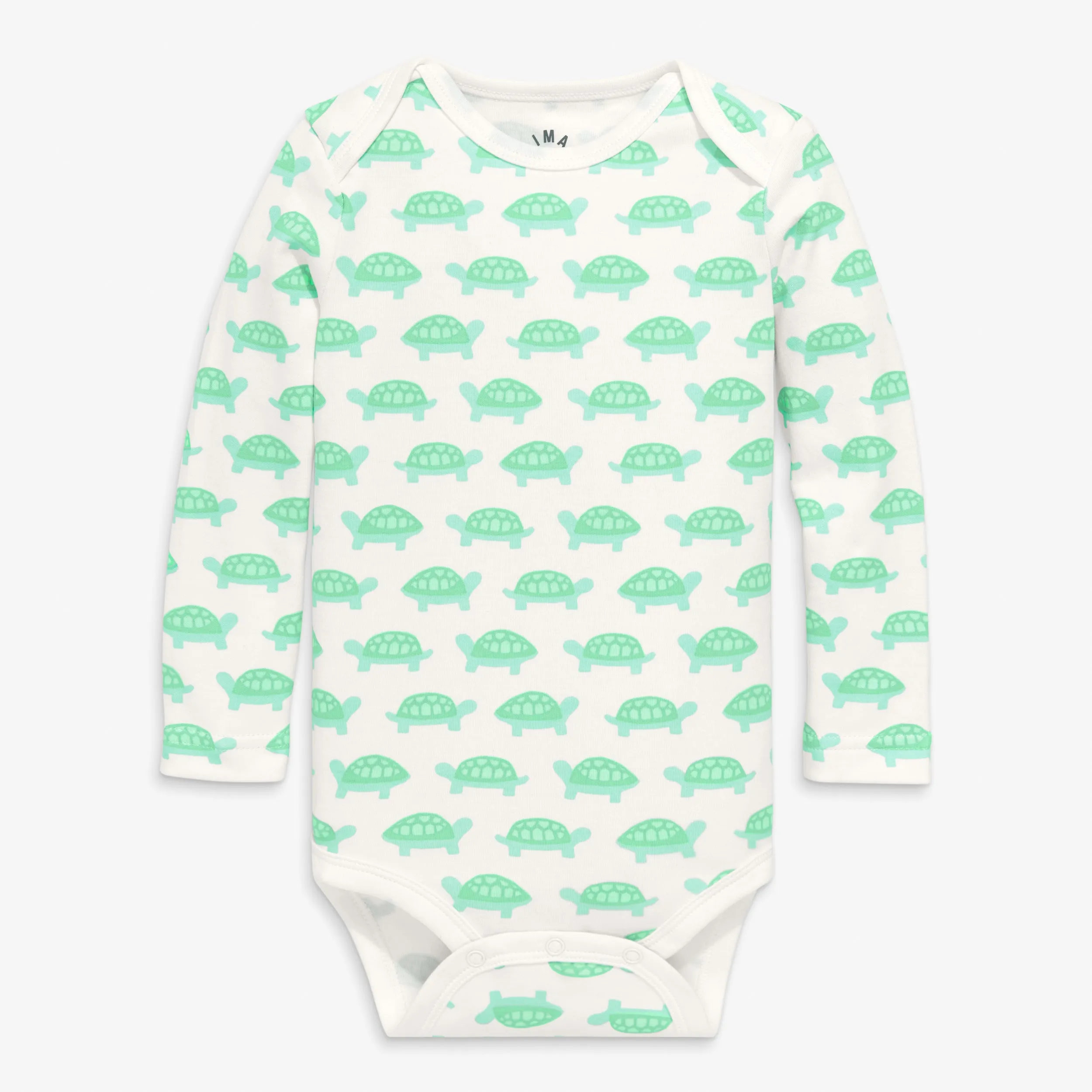 Organic long sleeve babysuit in animal friends