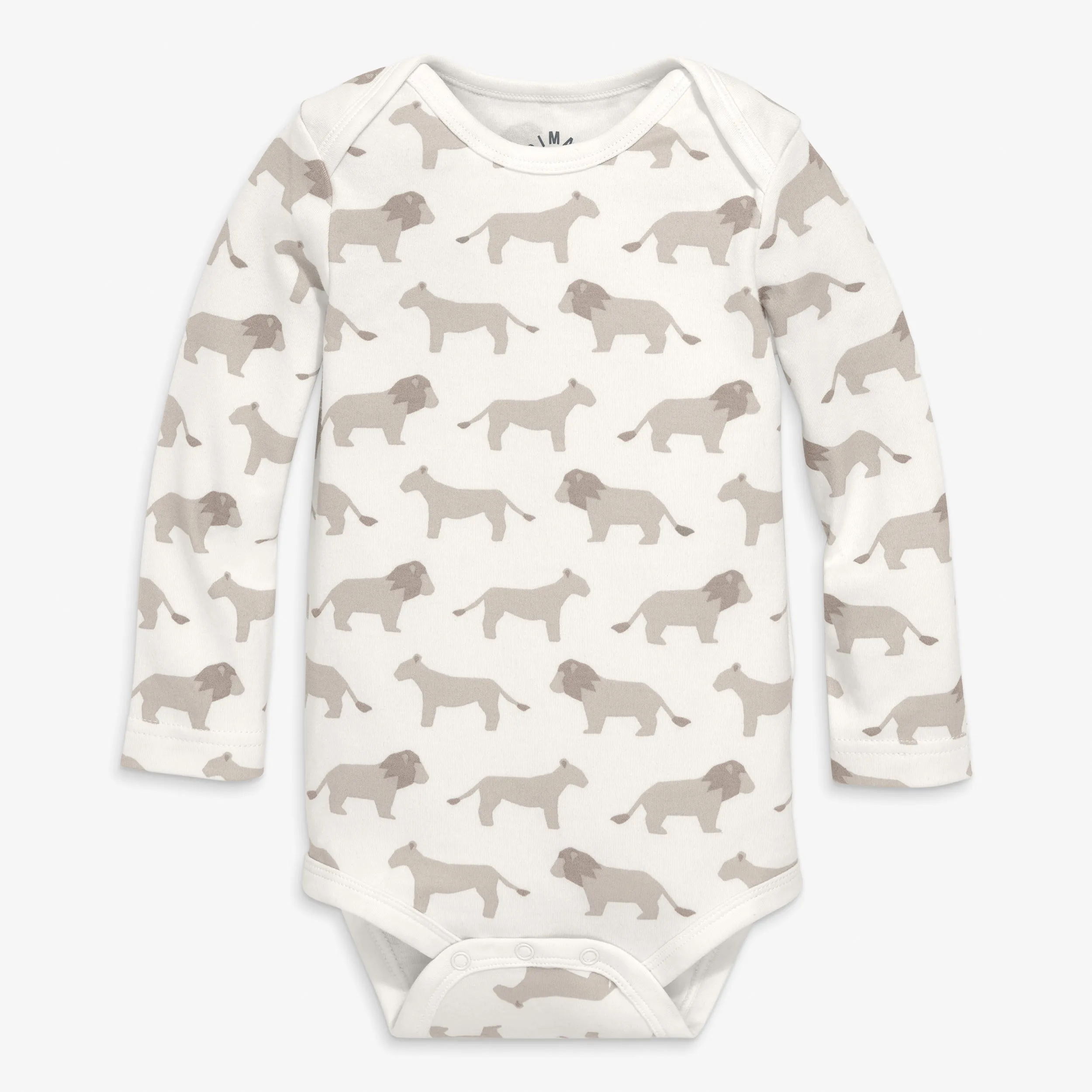 Organic long sleeve babysuit in animal friends