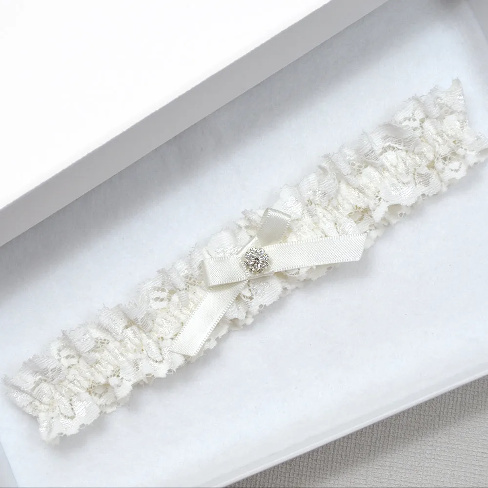 Oriana Simple Ivory Lace Vintage Wedding Garter Australia