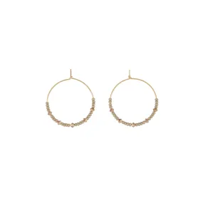 Small Crystal Hoops - TAUPE