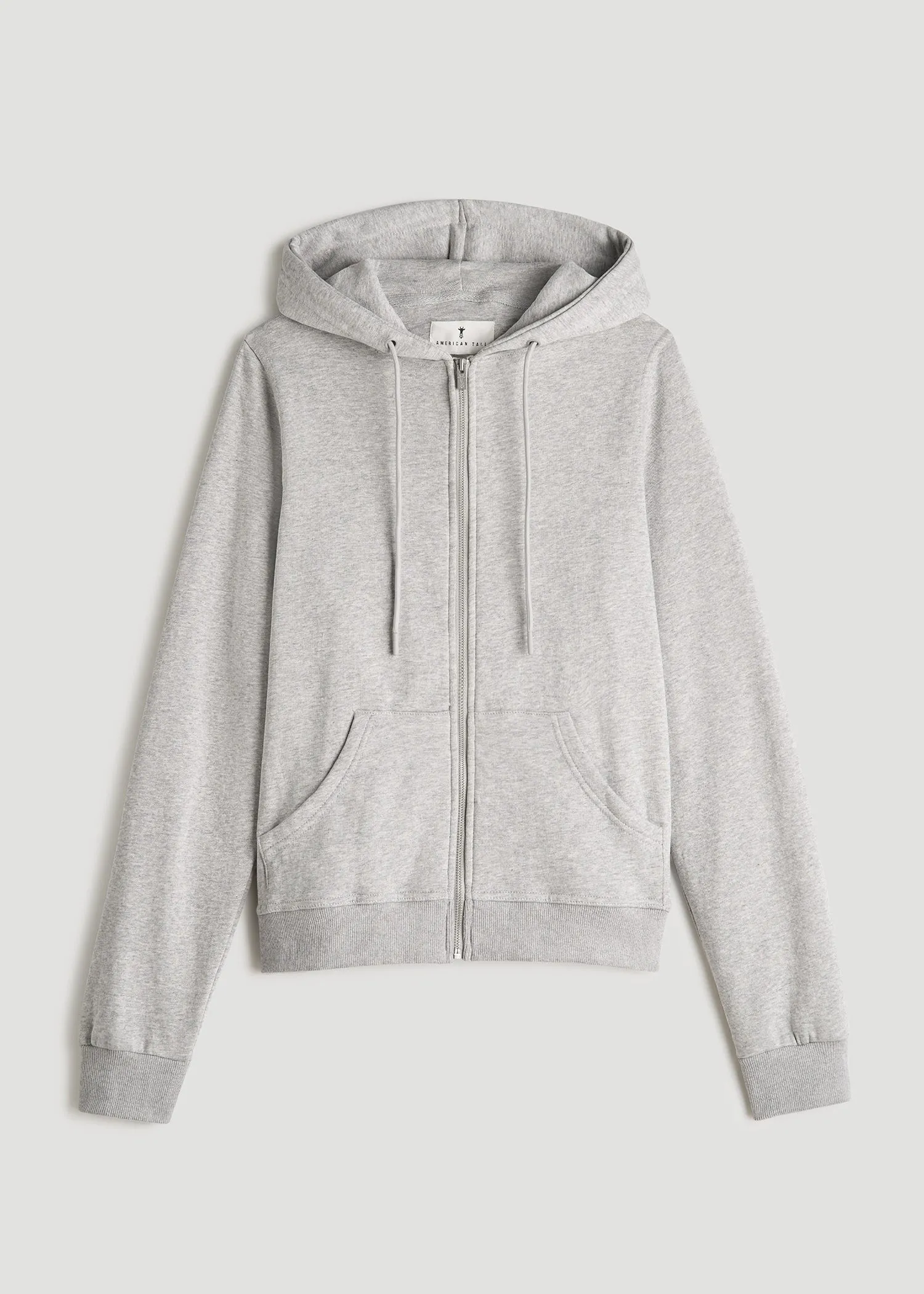 Wearever Fleece Full-Zip Women's Tall Hoodie in Grey Mix