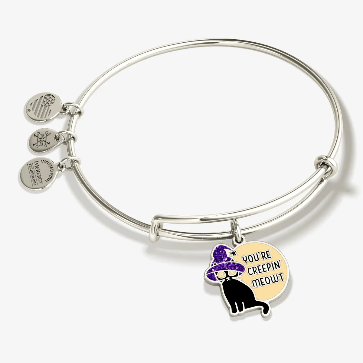 'You're Creepin' Meowt' Charm Bangle Bracelet